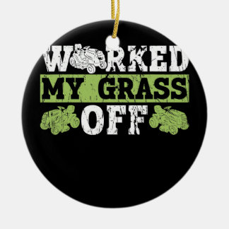 Adorno De Cerámica Trabajé en mi hierba fuera del césped, haciendo qu