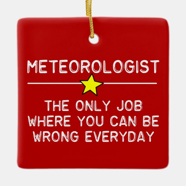 Adorno De Cerámica Trabajo de meteorólogo (Anverso)