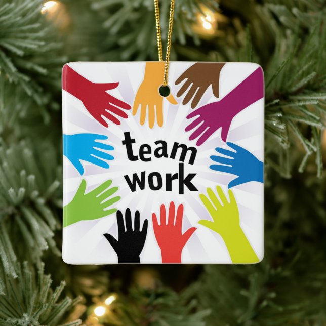Adorno De Cerámica TrabajoDeEquipo (Árbol)