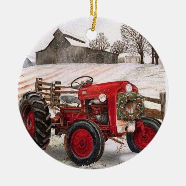 Adorno De Cerámica Tractor (Frente)