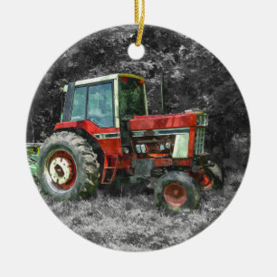 Adorno De Cerámica Tractor internacional viejo Painterly