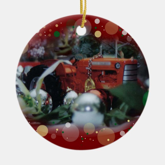 Adorno De Cerámica tractores del juguete para el navidad 4 (Frente)