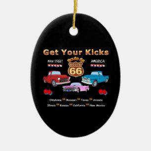 Adorno De Cerámica Trae tus patadas. Ruta 66