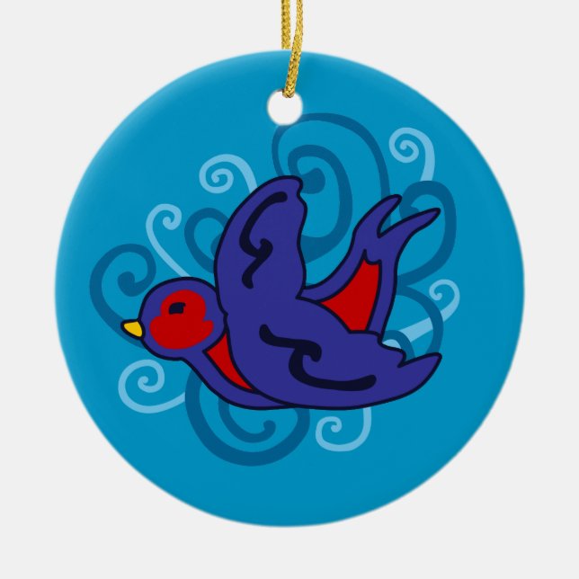 Adorno De Cerámica Tragar rápidamente (Frente)