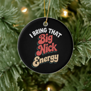 Adorno De Cerámica Traigo esa gran energía de Nick Santa Xmas diverti