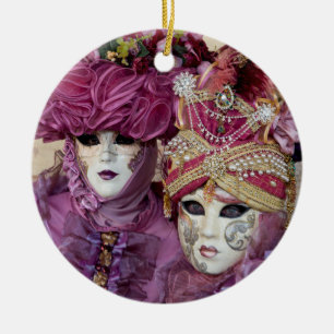 Adorno De Cerámica Traje de Carnaval morado, Venecia