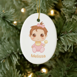 Adorno De Cerámica Traje para bebé, nombre personalizado y foto