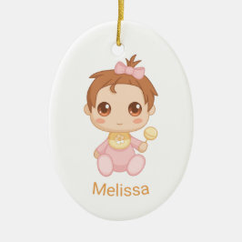 Adorno De Cerámica Traje para bebé, nombre personalizado y foto