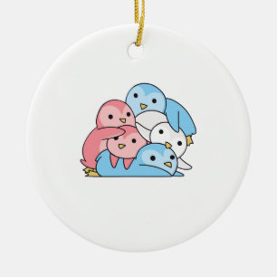 Adorno De Cerámica Transgender Flag Pride Lgbtq Cute Penguin