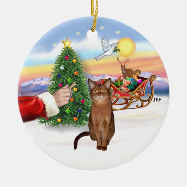 Adorno De Cerámica Tratamiento de Papá Noel - Gato abisal Ruddy (Frente)