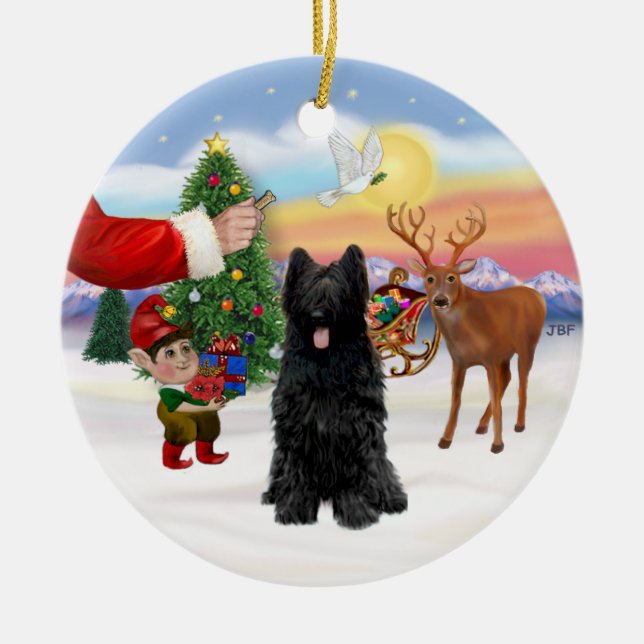 Adorno De Cerámica Tratar para un negro briard (Frente)