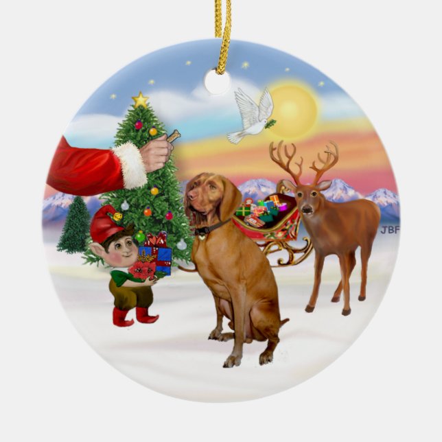 Adorno De Cerámica Tratar para una Vizsla (Frente)