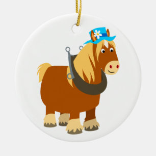 Adorno De Cerámica Trato Personalizado Cute Breton Horse Ornament