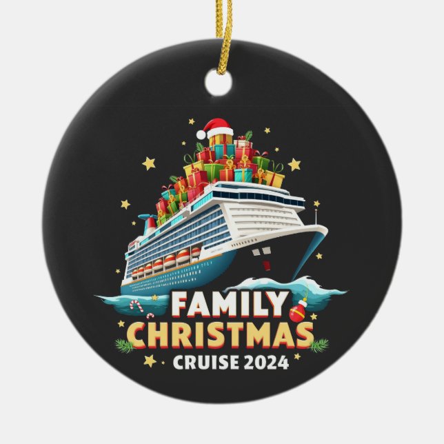 Adorno De Cerámica Travesía de Navidades familiares de crucero 2024 (Frente)