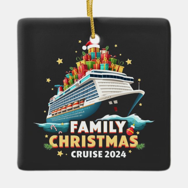 Adorno De Cerámica Travesía de Navidades familiares de crucero 2024 (Anverso)