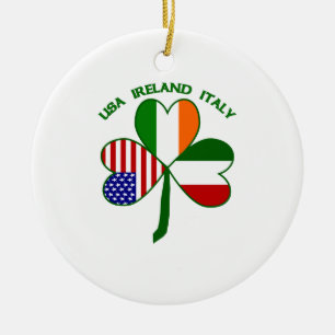 Adorno De Cerámica Trébol Italia USA Irlandés