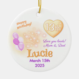 Adorno De Cerámica Trece adolescentes alrededor del 13° Chica de cump