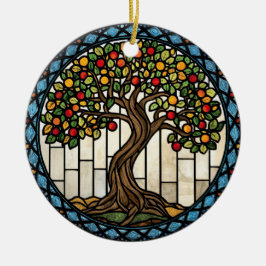 Adorno De Cerámica Tree of Life Stained Glass