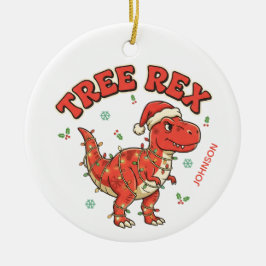 Adorno De Cerámica Tree Rex Funny Dinosaur Christmas Ornament Gift