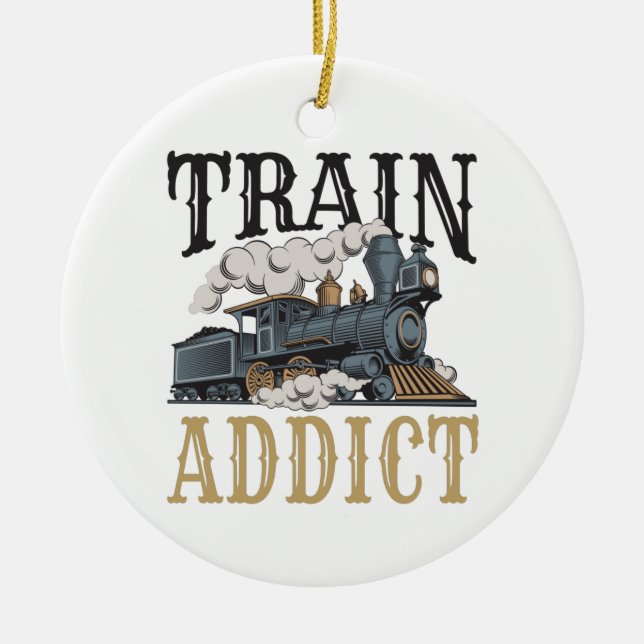 Adorno De Cerámica Tren Adicto Modelo Ferroviario Hobbyist (Frente)