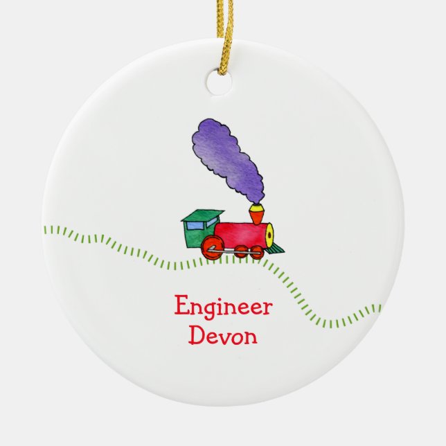 Adorno De Cerámica Tren Clickety Clican (Frente)