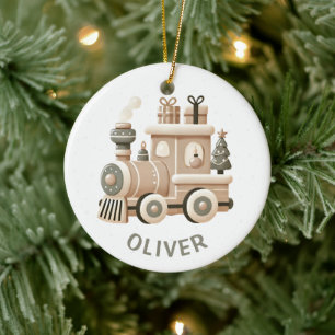 Adorno De Cerámica Tren de Navidad personalizado para niños 