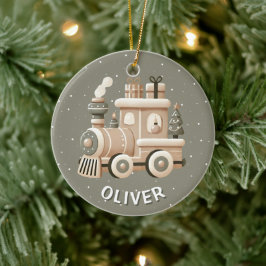 Adorno De Cerámica Tren de Navidad personalizado para niños 