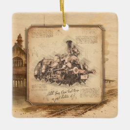 Adorno De Cerámica Tren de vapor vintage / Locomotora Art. Regalo de 