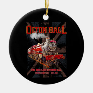 Adorno De Cerámica Tren de vapor vintage Olton Hall locomotora ingles