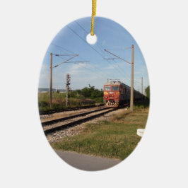Adorno De Cerámica Tren Eléctrico