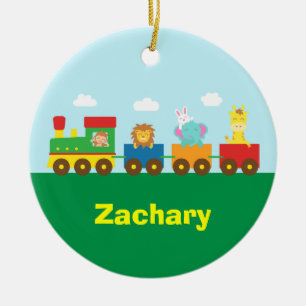 Adorno De Cerámica Tren lindo colorido de los animales para los niño