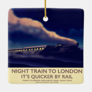 Adorno De Cerámica Tren Nocturno A Londres.