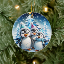 Tres adorables pingüinos