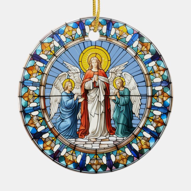 Adorno De Cerámica Tres ángeles (Frente)