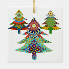 ADORNO DE CERÁMICA TRES ÁRBOLES DE VACACIONES