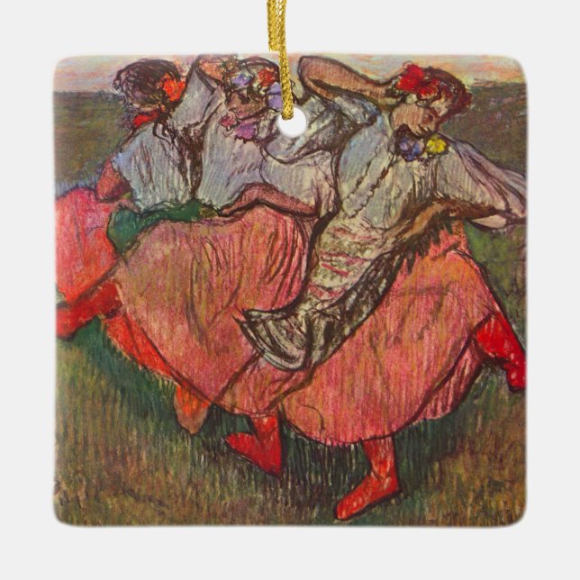 Adorno De Cerámica Tres bailarinas rusas de Edgar Degas (Anverso)