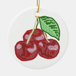 Adorno De Cerámica Tres cerezas