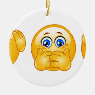 Adorno De Cerámica tres emojis sabias