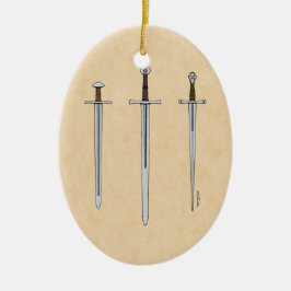 Adorno De Cerámica Tres espadas medievales 2016