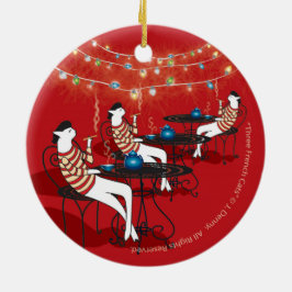 Adorno De Cerámica Tres gatos franceses... de doble cara