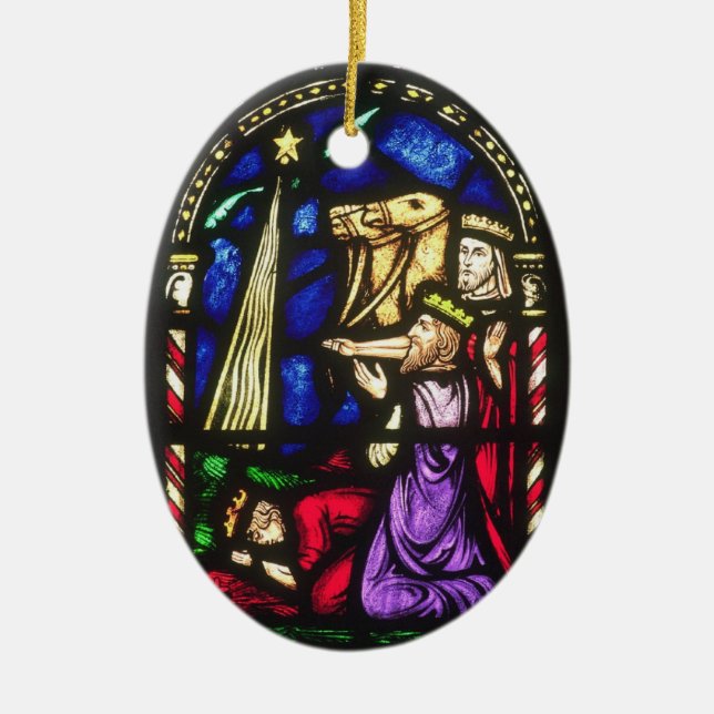 Adorno De Cerámica Tres reyes que siguen a la estrella (Frente)