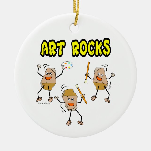 Adorno De Cerámica Tres rocas de arte (Frente)