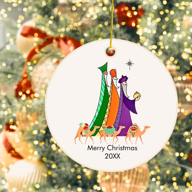 Adorno De Cerámica Tres Wisemen Star Feliz Navidad (Subido por el creador)