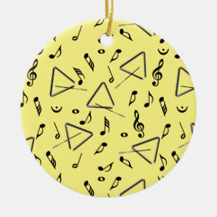 Adorno De Cerámica Triangle Music Notes Ceramic Ornament