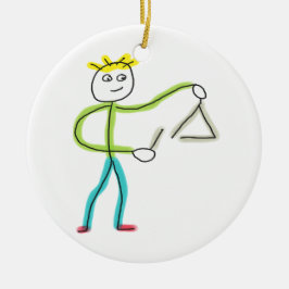 Adorno De Cerámica Triangle Playing Stickman