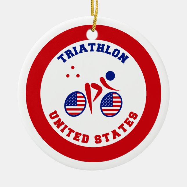 Adorno De Cerámica Triatlón Estados Unidos (Frente)