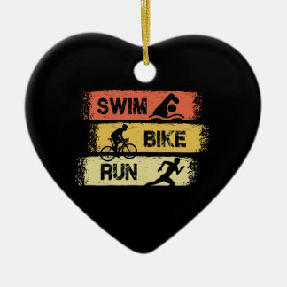 Adorno De Cerámica Triatlón - Huida en bicicleta de natación