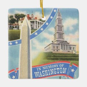 Adorno De Cerámica Tributo a la memoria de Washington