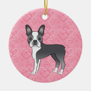 Adorno De Cerámica Tributo conmemorativo para mascotas con Boston Ter