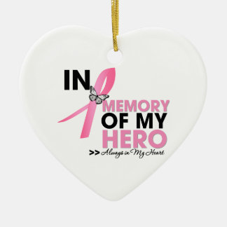 Adorno De Cerámica Tributo por cáncer de mama en memoria de mi héroe
